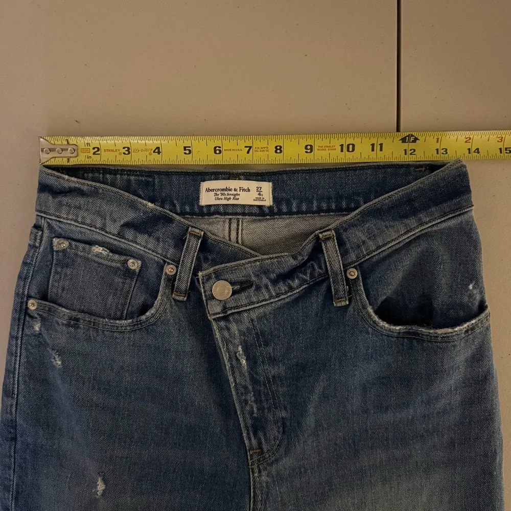 ABERCROMBIE The ‘90s Straight Ultra High Rise Crossover Stretch Jeans Womens 27 - Picture 5 of 8